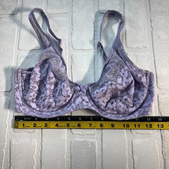 Victorias Secret Bra 34DD Purple Body By Victoria Unlined Demi Semi-Sheer Floral - Picture 14 of 14